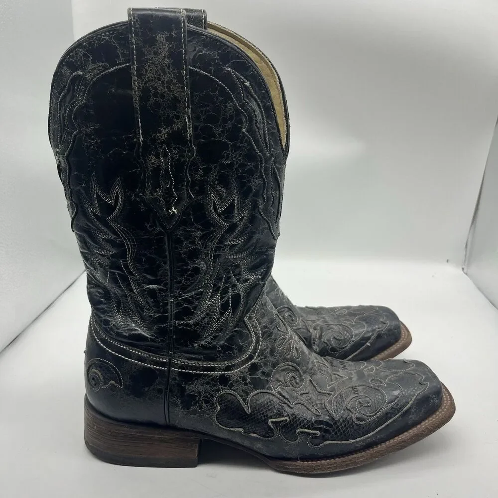 Corral Vintage Python Inlay Men’s Western Boot 9.5 Black